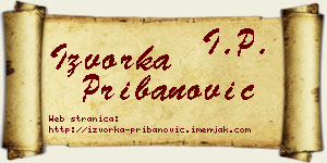 Izvorka Pribanović vizit kartica